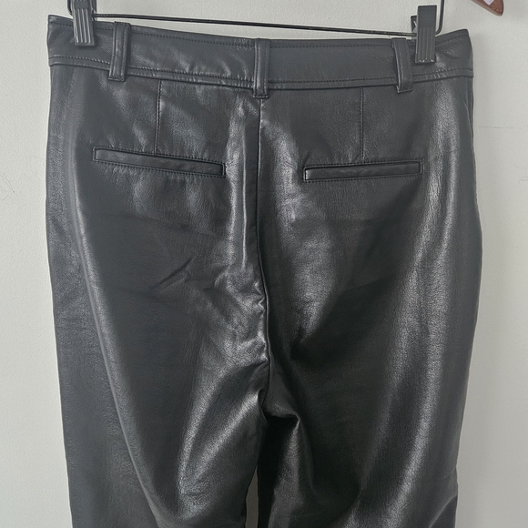 Babaton Black Command Cropped Vegan Leather Pant Size 8 - Picture 4 of 10